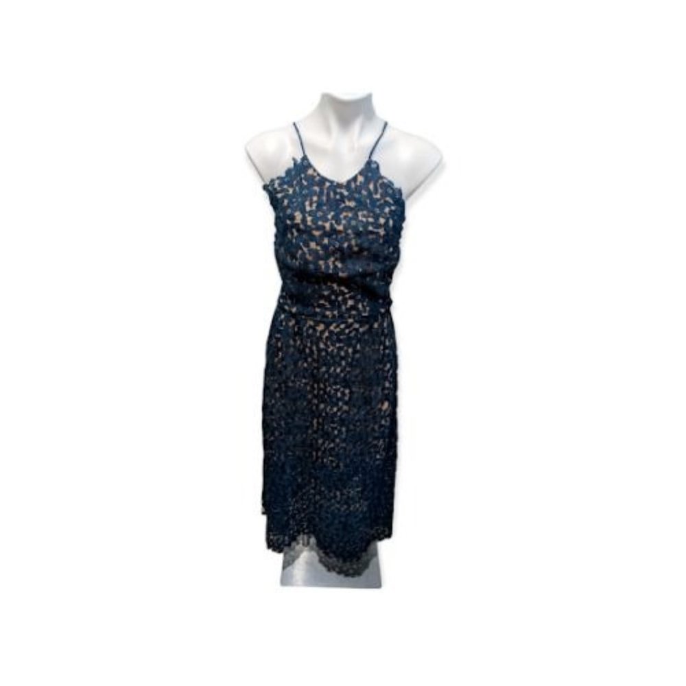 Slate & Willow Navy Lace Overlay Spaghetti Strap Dress